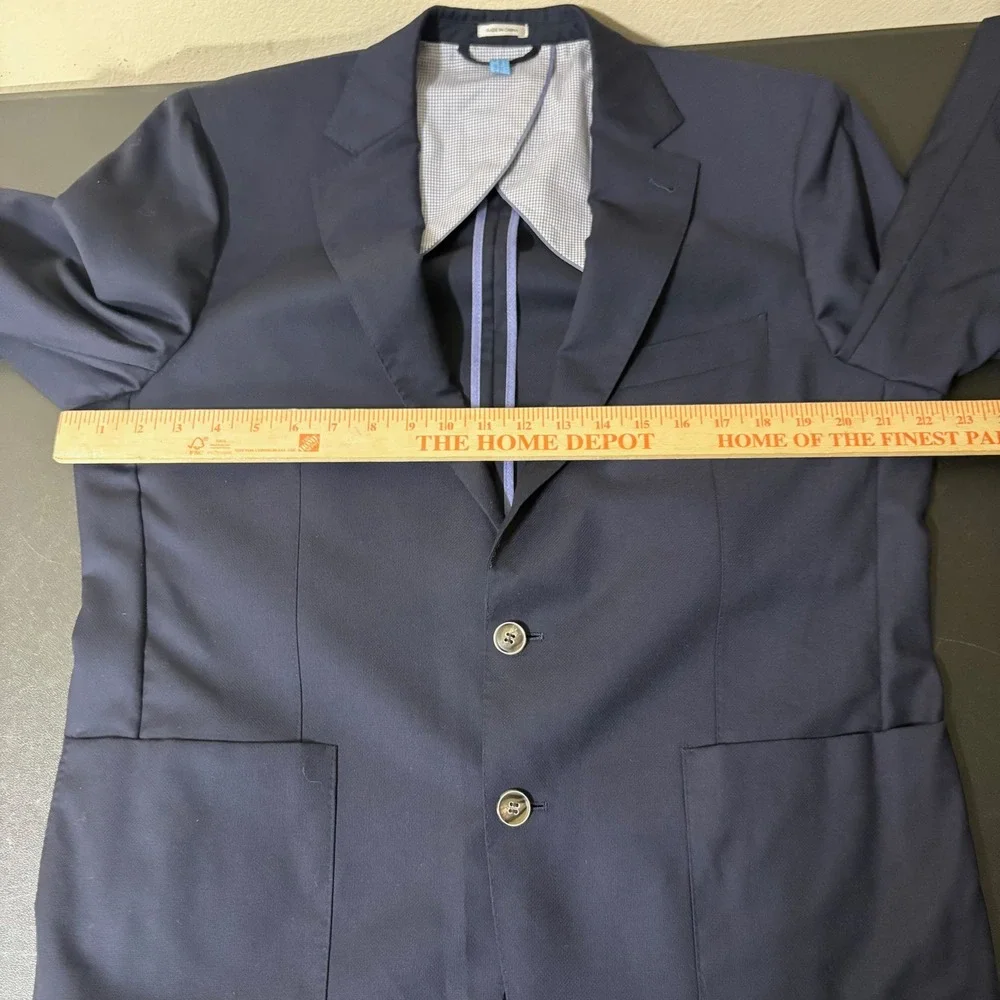Peter Millar 100% Wool Unstructured Blazer Jacket Mens L Reg Navy Preppy Unlined